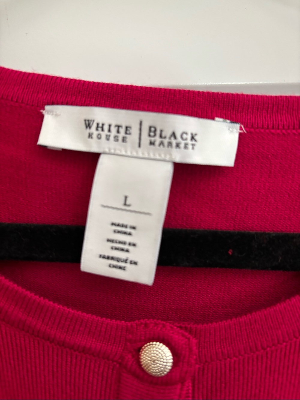 White House Black Market Red Button-Front Cardigan - Picture 2 of 5